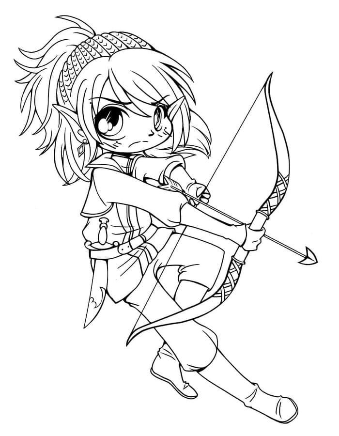 Chibi základní tisknutelné omalovánka