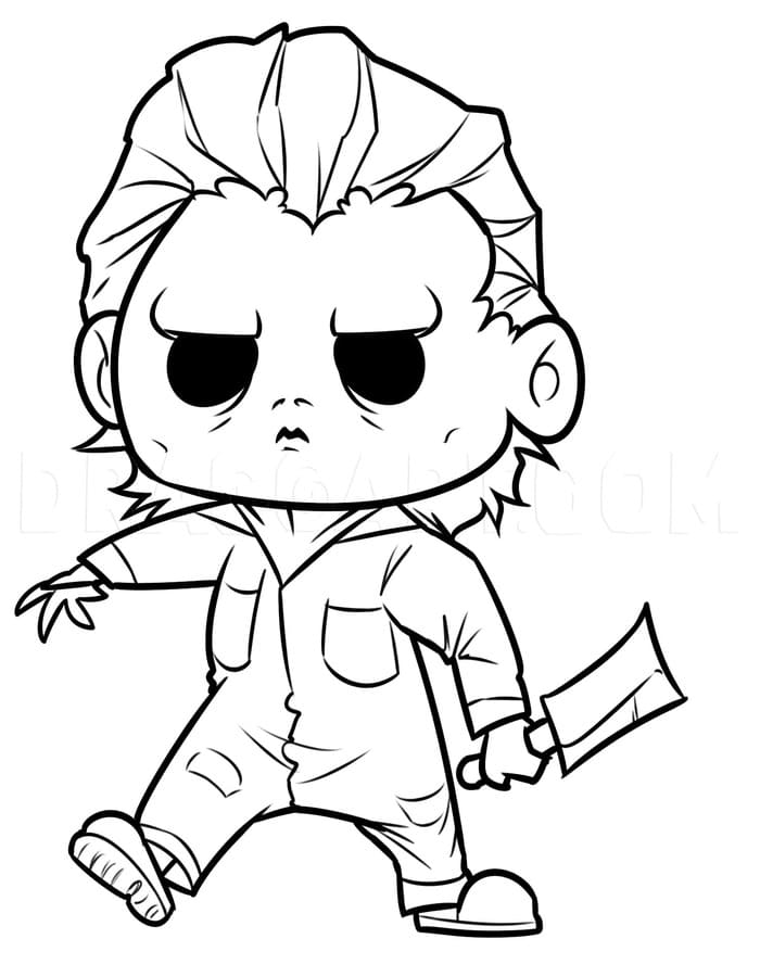 Chibi zdarma prostý tisknutelné omalovánka