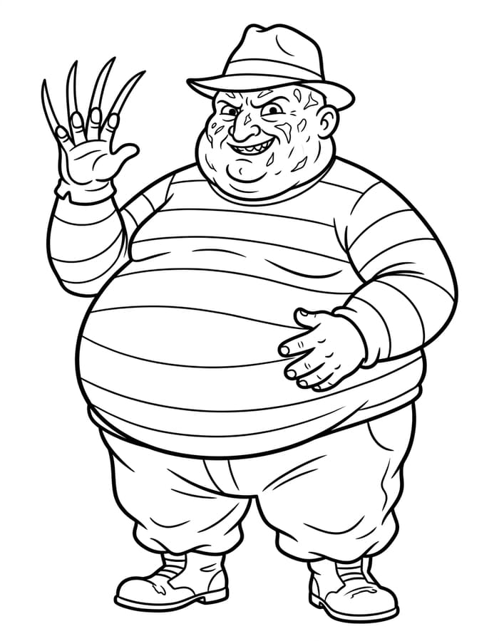 Freddy Krueger pro děti omalovánka