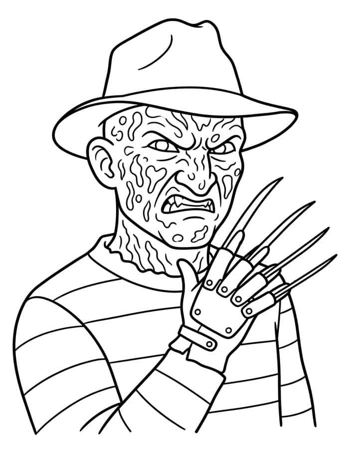 Freddy Krueger tisknutelné omalovánka