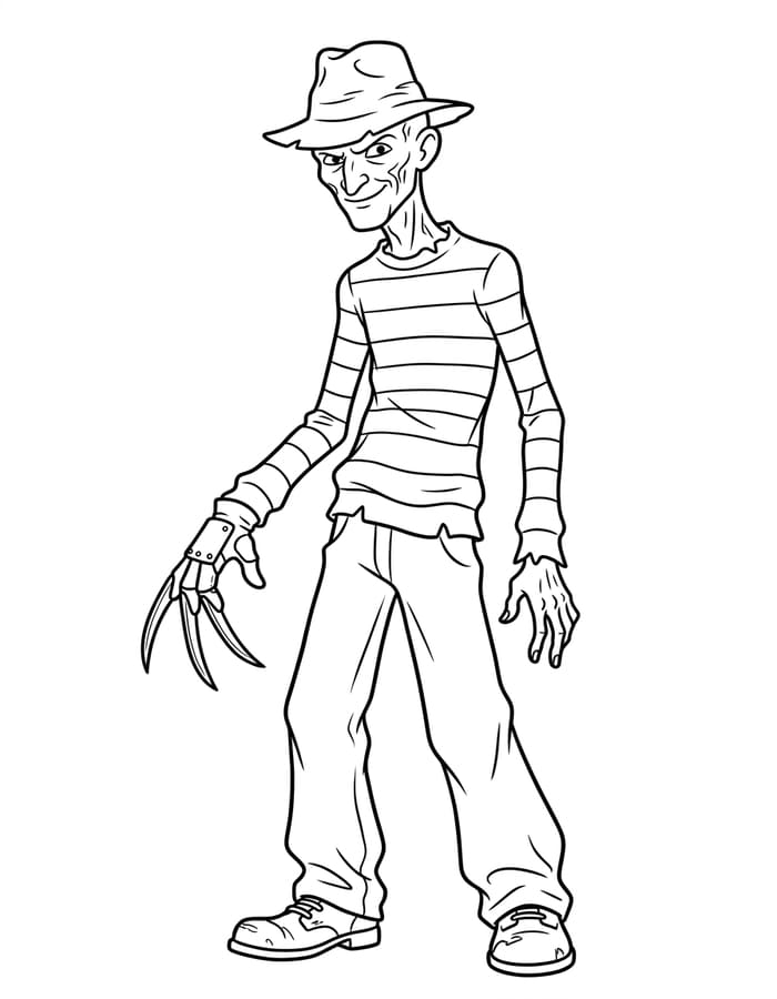 Freddy Krueger zdarma snadný tisknutelné omalovánka