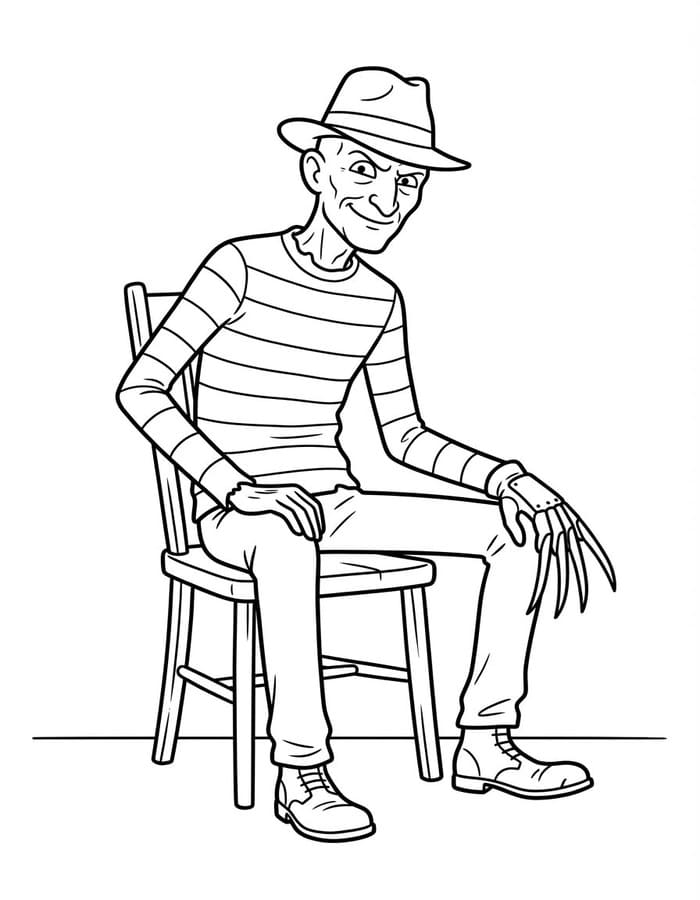 Freddy Krueger zdarma snadný omalovánka