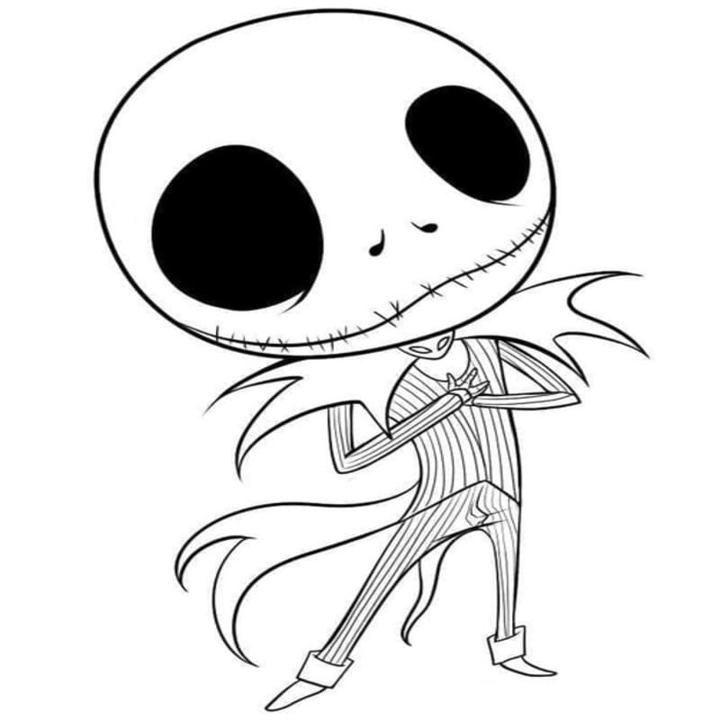 Jack Skellington k vytisknutí omalovánka