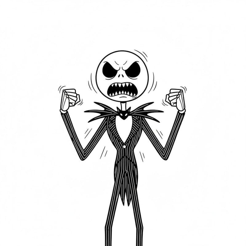 Jack Skellington pro děti omalovánka