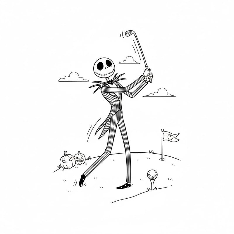 Jack Skellington tisknutelné pro děti omalovánka
