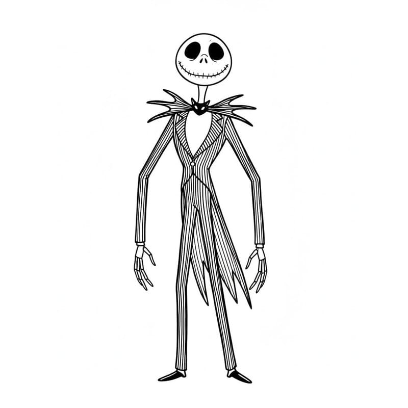Jack Skellington tisknutelné omalovánka