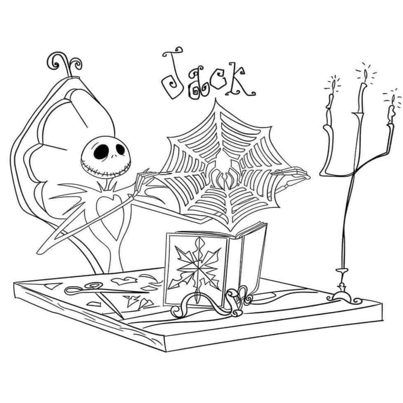 Jack Skellington základní tisknutelné omalovánka