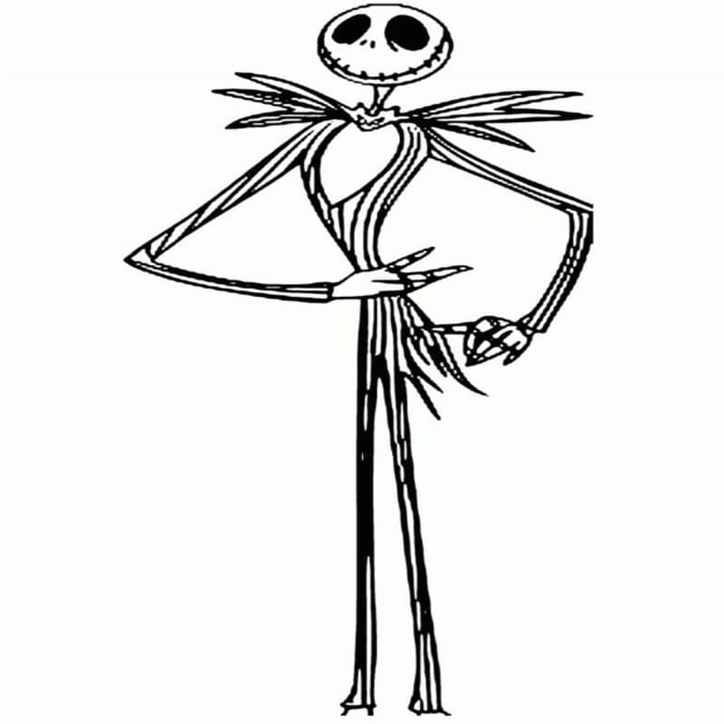 Jack Skellington zdarma snadný omalovánka