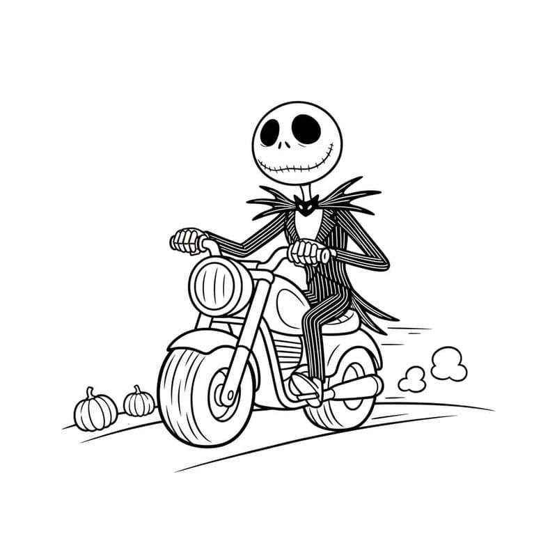 Jack Skellington zdarma tisknutelné pro děti omalovánka