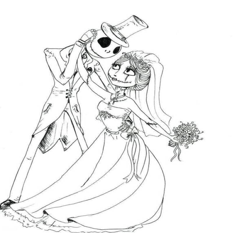 Jack Skellington zdarma základní tisknutelné omalovánka