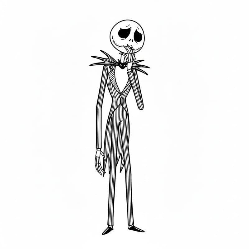 Jack Skellington zdarma základní omalovánka