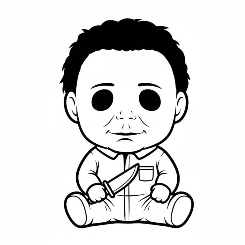Michael Myers pro děti omalovánka
