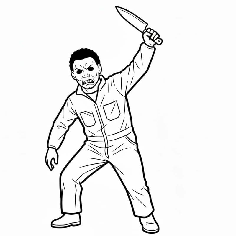 Michael Myers prostý tisknutelné omalovánka