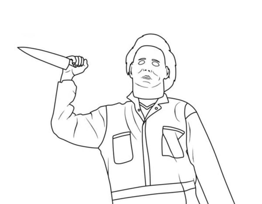 Michael Myers základní tisknutelné omalovánka