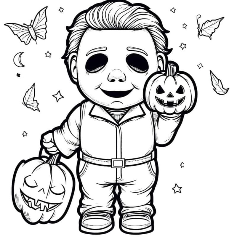 Michael Myers zdarma tisknutelné pro děti omalovánka