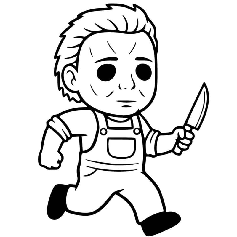 Michael Myers zdarma základní tisknutelné omalovánka