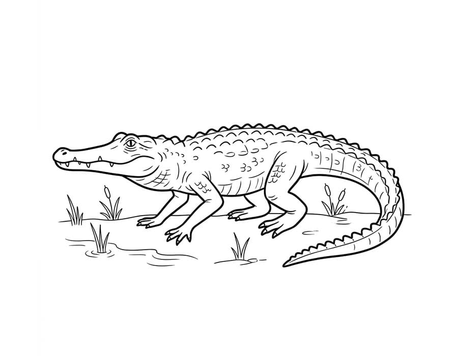 Nakreslete Aligátor snadný omalovánka