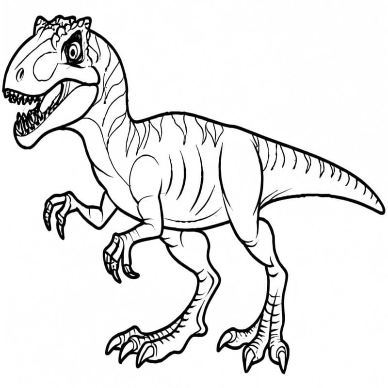 Nakreslete Allosaurus snadný tisknutelné omalovánka
