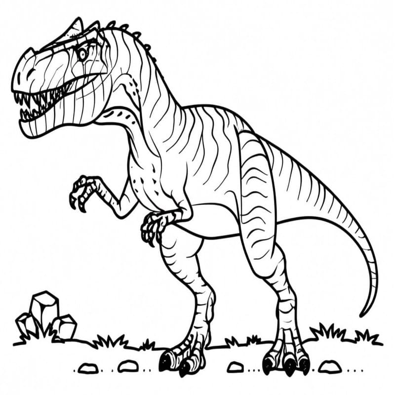 Nakreslete Allosaurus snadný omalovánka
