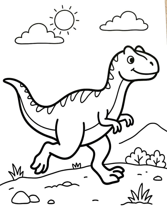 Nakreslete Allosaurus zdarma prostý tisknutelné omalovánka