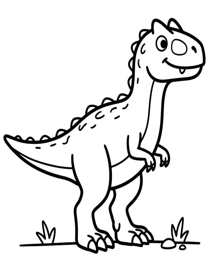 Nakreslete Allosaurus zdarma základní tisknutelné omalovánka