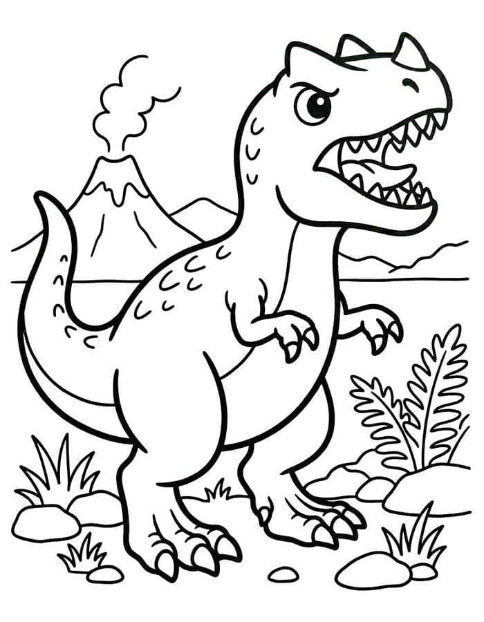Nakreslete Allosaurus zdarma omalovánka