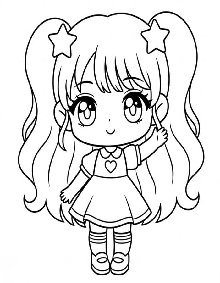 Nakreslete Chibi zdarma snadný omalovánka