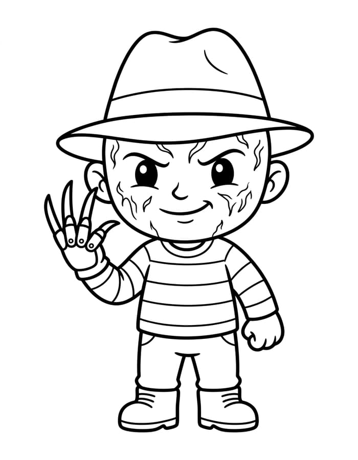 Nakreslete Freddy Krueger pro děti omalovánka
