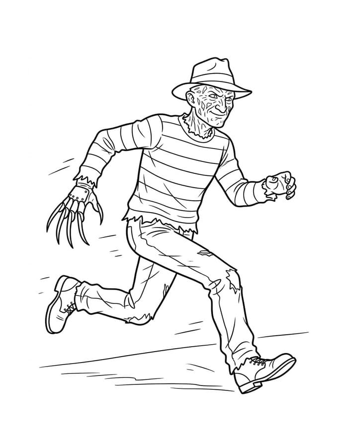 Nakreslete Freddy Krueger prostý tisknutelné omalovánka