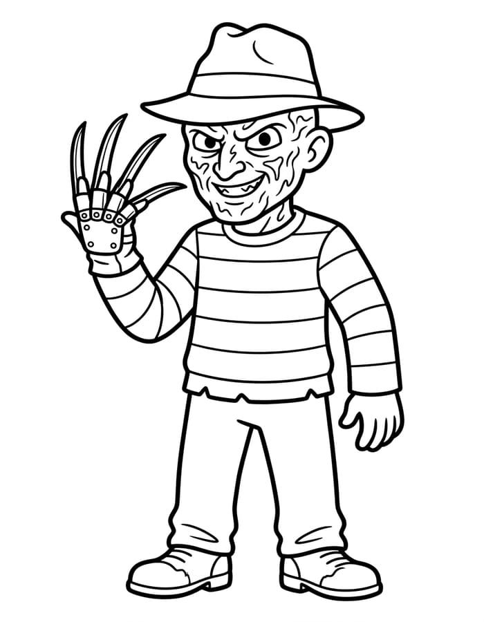 Nakreslete Freddy Krueger prostý omalovánka