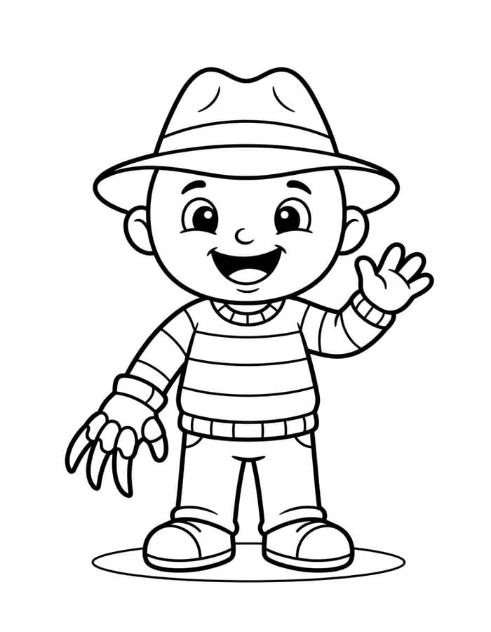 Nakreslete Freddy Krueger snadný omalovánka