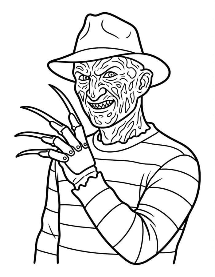 Nakreslete Freddy Krueger tisknutelné pro děti omalovánka