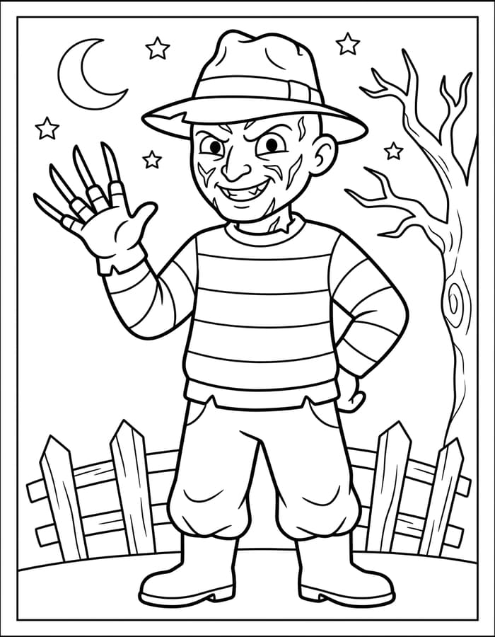 Nakreslete Freddy Krueger základní omalovánka