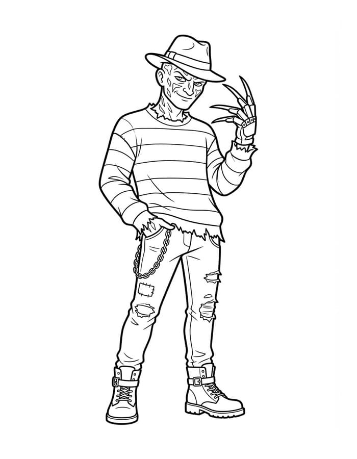 Nakreslete Freddy Krueger zdarma snadný omalovánka