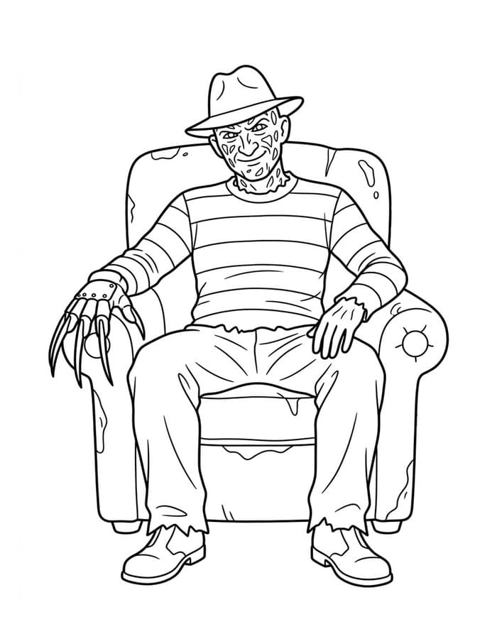 Nakreslete Freddy Krueger zdarma základní omalovánka
