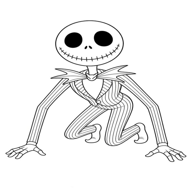 Nakreslete Jack Skellington k vytisknutí zdarma omalovánka