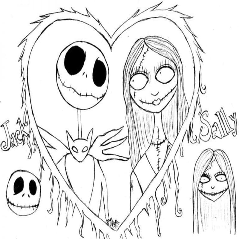Nakreslete Jack Skellington pro děti omalovánka