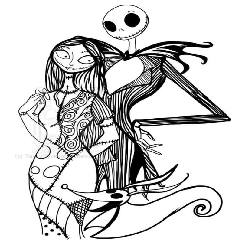 Nakreslete Jack Skellington snadný tisknutelné omalovánka