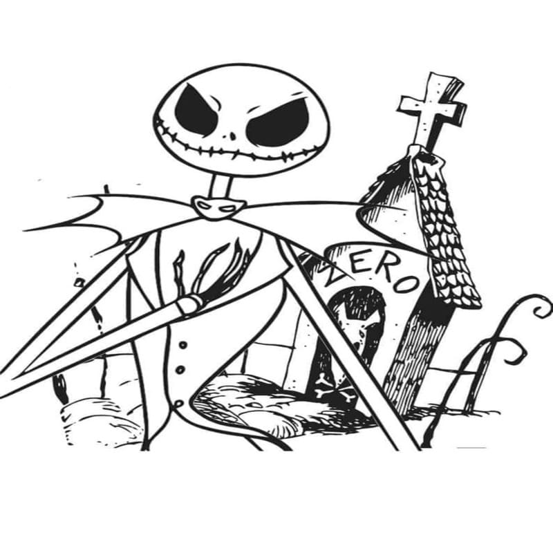 Nakreslete Jack Skellington snadný omalovánka