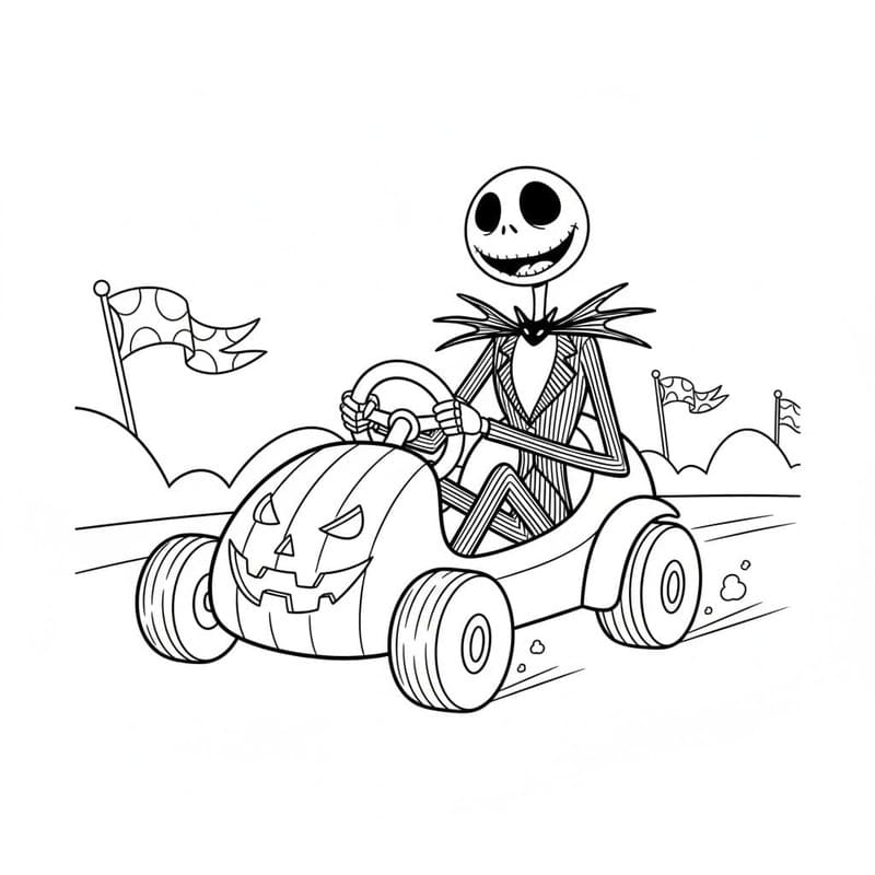 Nakreslete Jack Skellington tisknutelné pro děti omalovánka