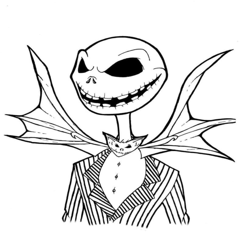 Nakreslete Jack Skellington tisknutelné omalovánka