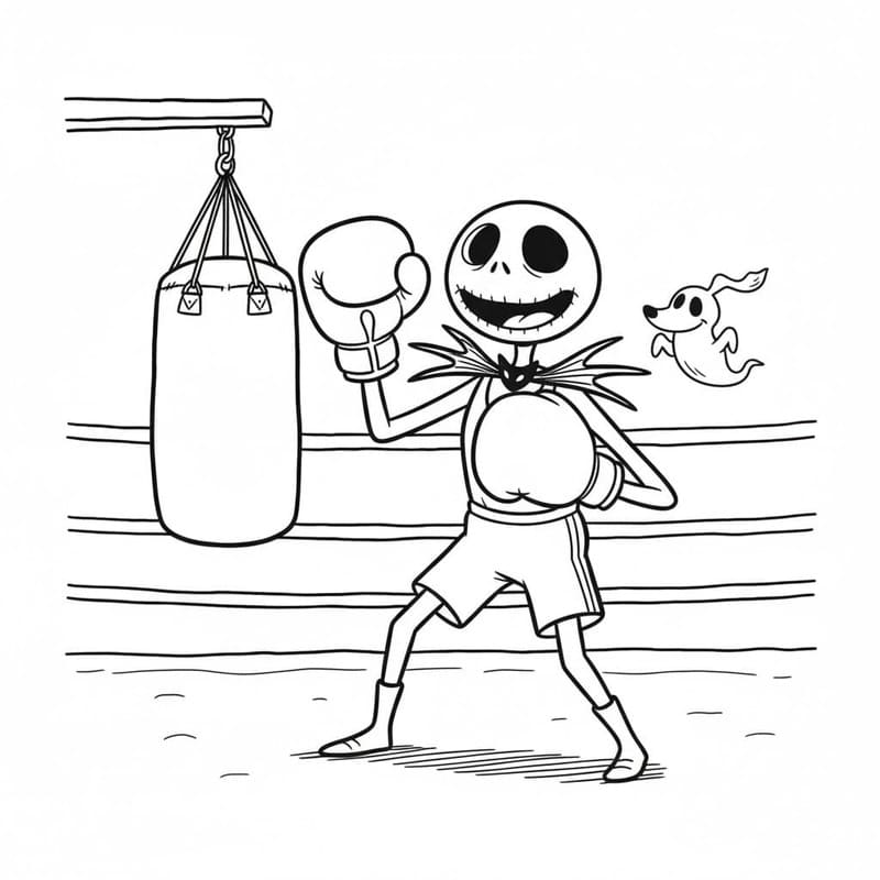 Nakreslete Jack Skellington zdarma pro děti omalovánka