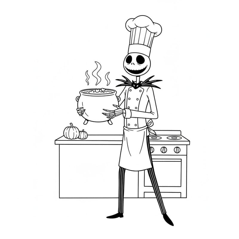 Nakreslete Jack Skellington zdarma prostý omalovánka