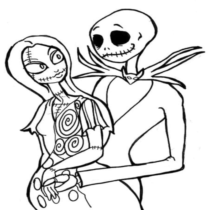 Nakreslete Jack Skellington zdarma snadný tisknutelné omalovánka