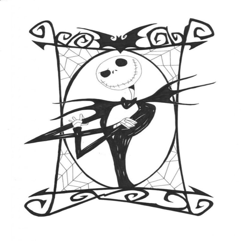Nakreslete Jack Skellington zdarma snadný omalovánka