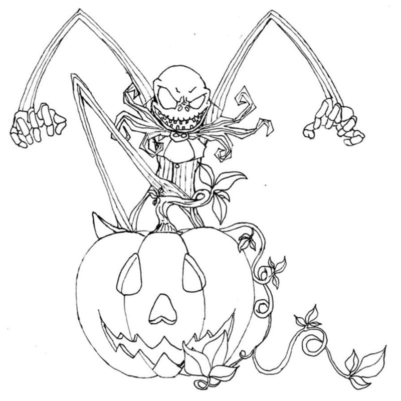 Nakreslete Jack Skellington zdarma základní omalovánka