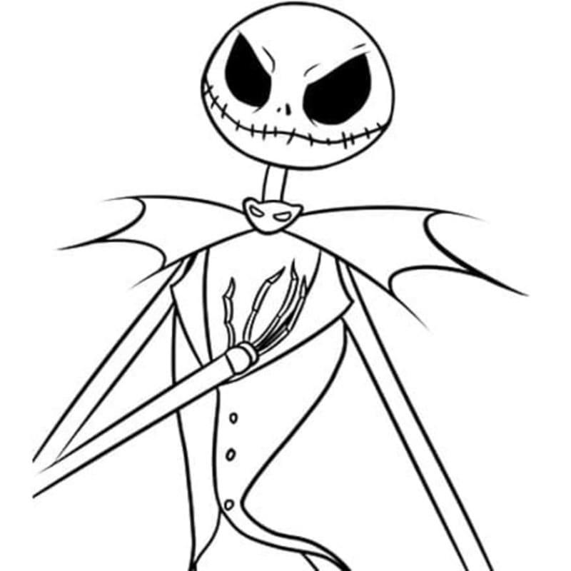 Nakreslete Jack Skellington zdarma omalovánka