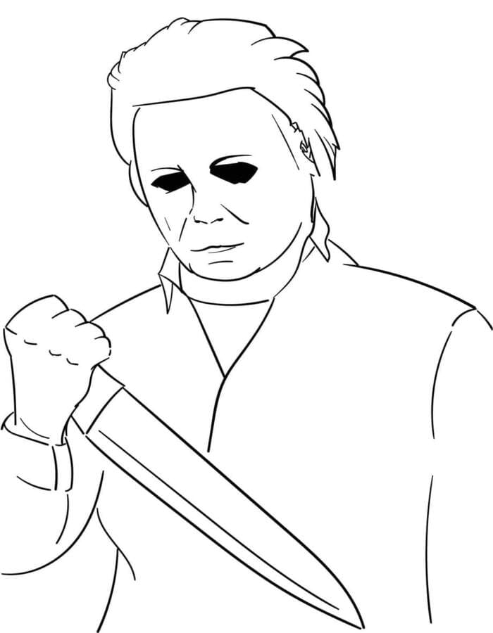 Nakreslete Michael Myers k vytisknutí zdarma omalovánka