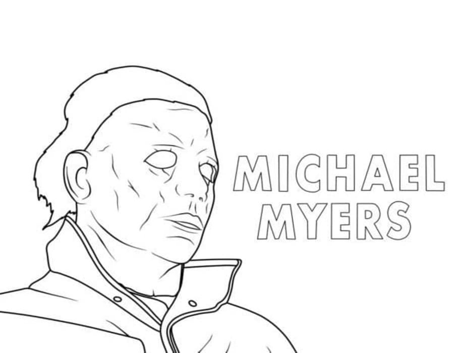 Nakreslete Michael Myers zdarma snadný tisknutelné omalovánka