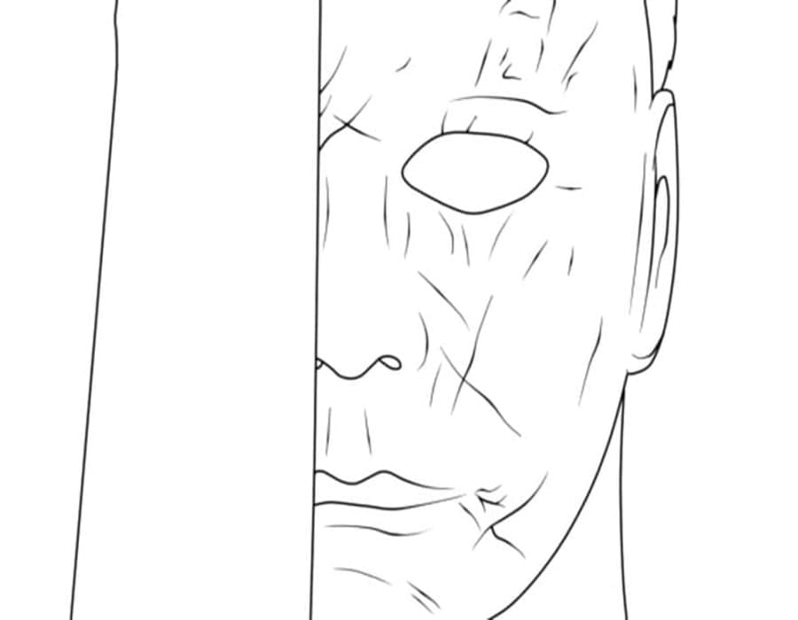 Nakreslete Michael Myers zdarma základní tisknutelné omalovánka